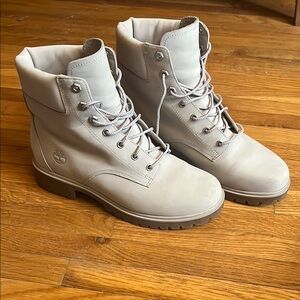 Timberland Gray/ taupe Leather Ankle Boots